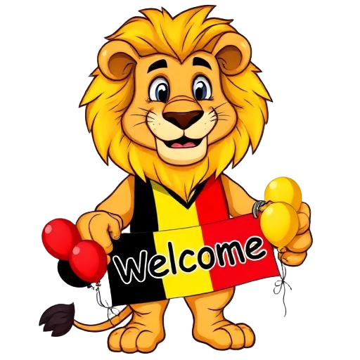 Belgae Leeuw met welkomstbanner